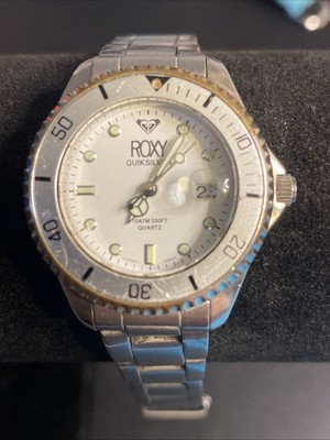 ROXY QUICKSILVER Diver Watch White Dial Water Resistant New Battery Women's