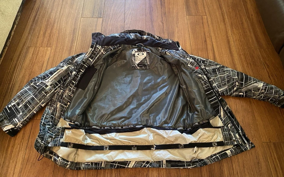 Vintage 2000's OAKLEY Waterproof Outdoor Ski Snowboard Jacket Coat Geometric - Image 4 of 4