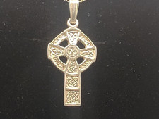Celtic Cross Necklace Stamped Sterling Silver With Packaging