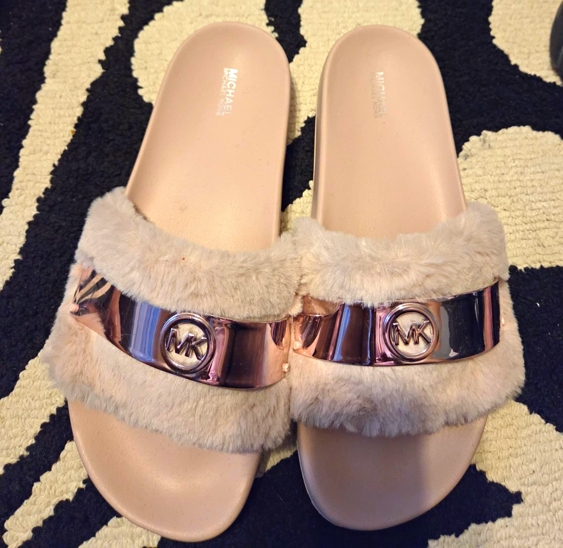 Michael Kors Women's Slide Sandals Faux Fur for sale | eBay