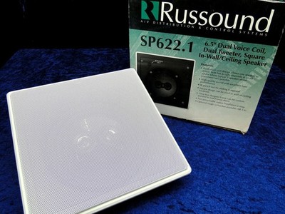 2-Kanal Stereo Einbau-Lautsprecher SP622.1 RUSSOUND USA,  Weiß, 25x25cm, 70 Watt