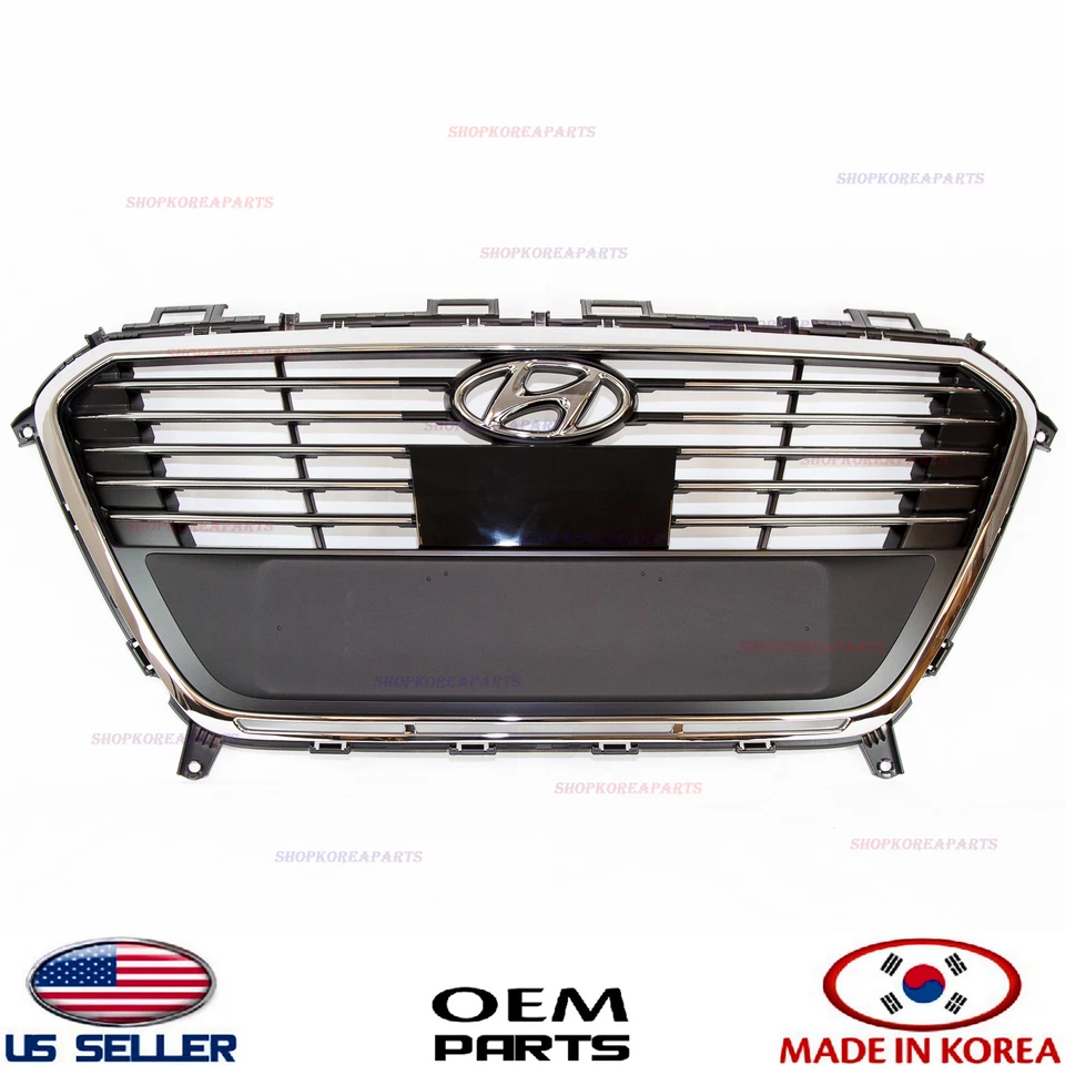 Genuino✅ Parachoques delantero rejilla radiador OEM Sonata Hybrid 2016-2017 con SMART CRUISE Foto 4 de 4