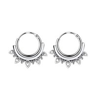 Bali Creolen Ohrringe Sterling Silber 925 Damen Frauen Boho Geschenk Kreolen