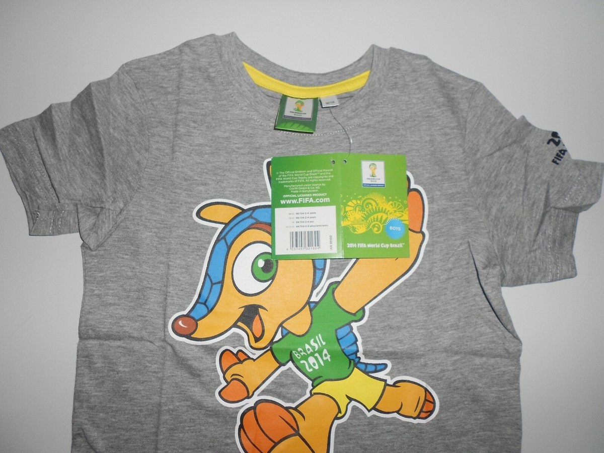 BRAZIL Mascot 2014 FIFA World Cup Boys T-Shirt 2-4 YEARS OFFICIAL