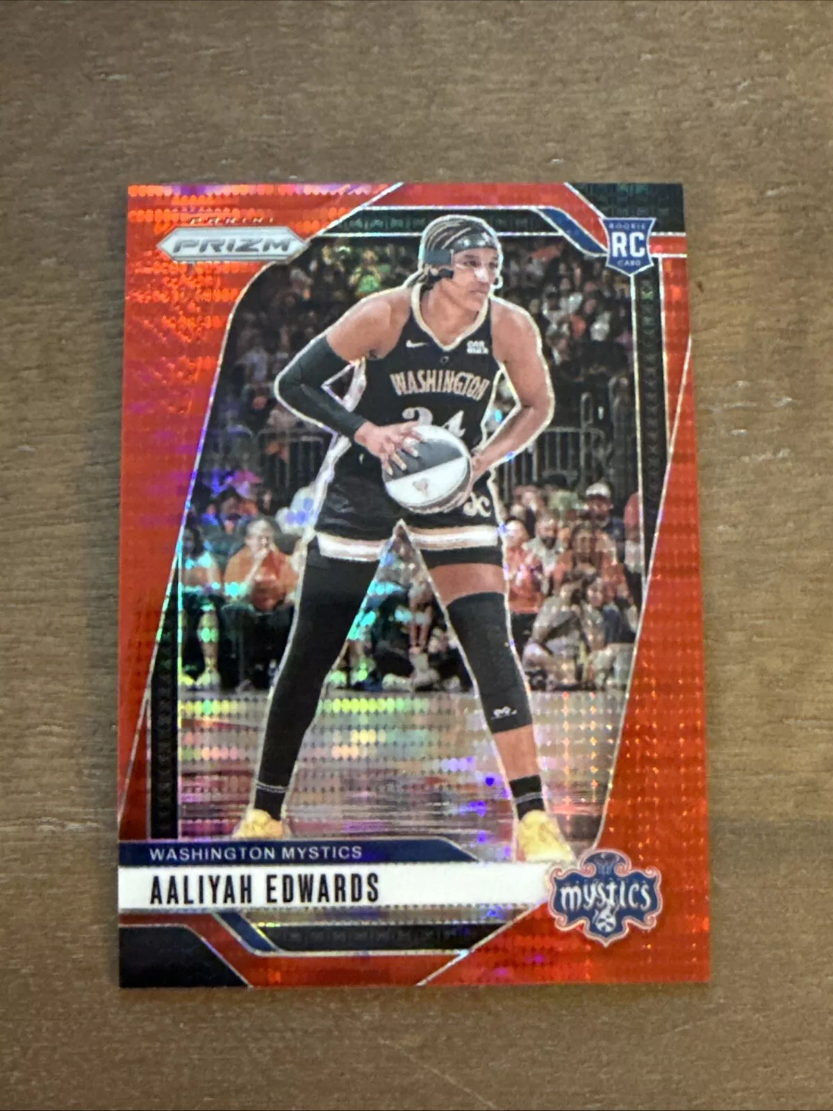 2024 Panini Prizm Aaliyah Edwards Red Pulsar # /299 Mystics Rookie #70 RC