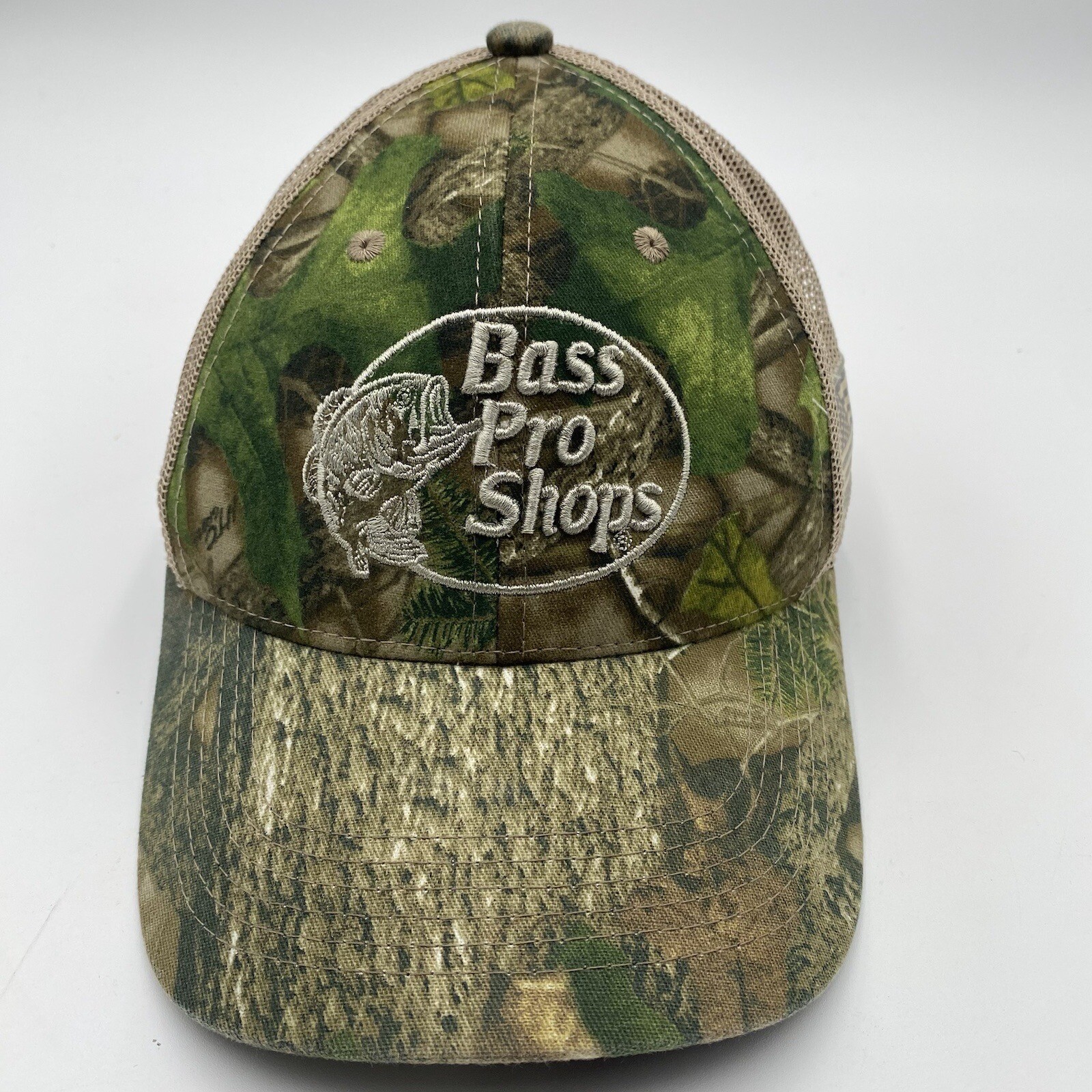 Bass Pro Shops Camo Fishing Trucker Hat Mesh Cap Snap… Gem