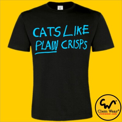 lustiges T-Shirt T-Shirt KATZEN WIE UNI CHIPS GRAFFITI alberner Humor Katze Kätzchen