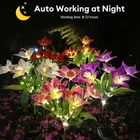 Solar LED Garden Lights Flower Stake Lamp Outdoor Yard Waterproof Patio Decor