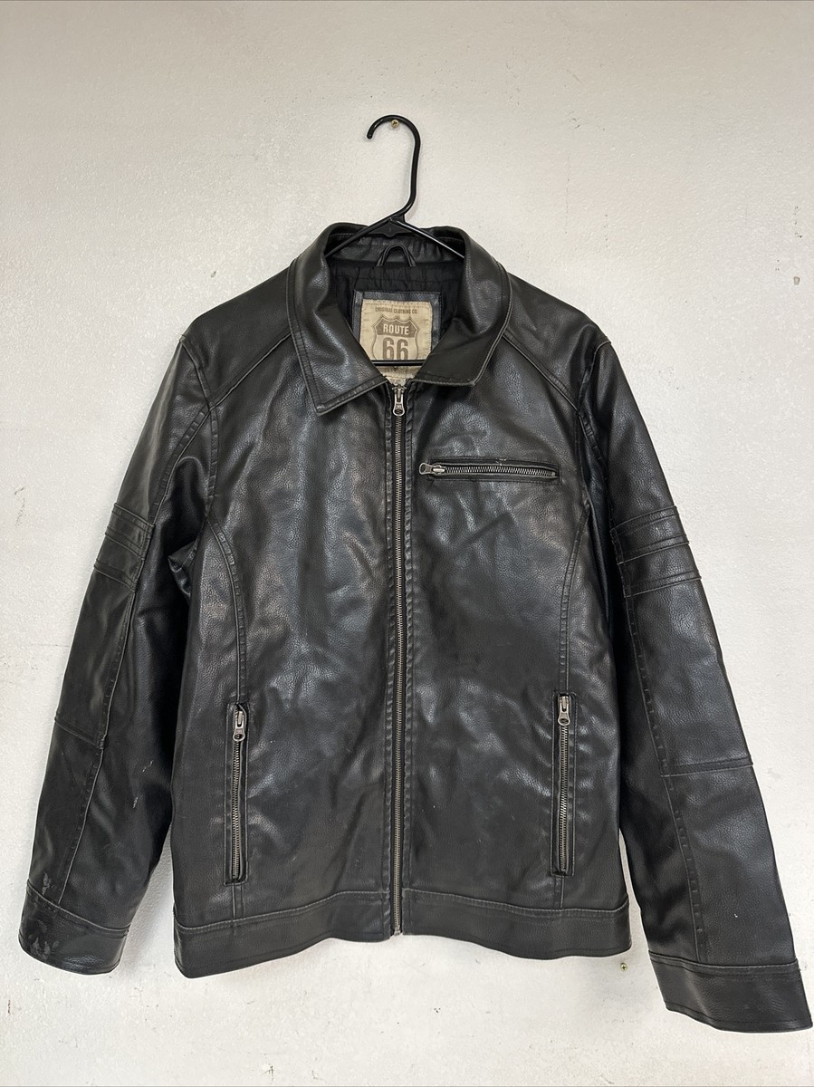Vintage Route 66 faux Leather Jacket Size Small | eBay