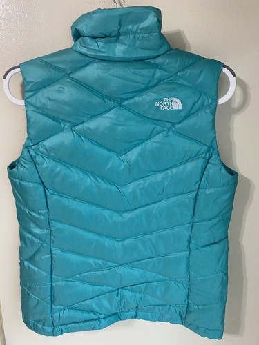 The North Face Aconcagua Puffer Vest Woman Size Med, Goose Down Fill 550 Teal - Picture 8 of 12