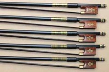 10 pc New black Carbon fiber 4/4 violin bow black horse hair snake wood frog