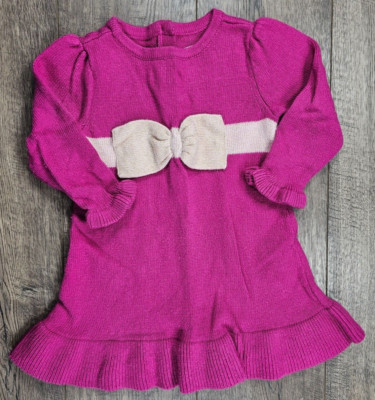 Baby Girl Clothes Gymboree 6-12 Month Bonjour Bebe Knit Bow Dress