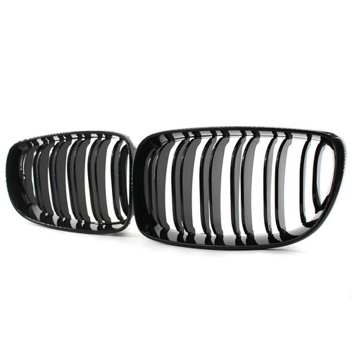 2X Front Kidney Grille Grill For BMW 1 Series E81 E82 E87 E88 07-13 Gloss Black - Picture 3 of 10