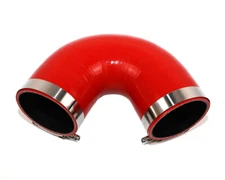 4-Ply Reinforced 3.5" ID 135 Degree Elbow Silicone Hose Coupler+T Bolt Clamp RED