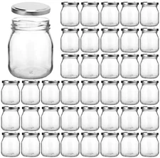 KAMOTA Glass Jars, 40 Pack 4 oz Clear Yogurt Jars With Silver Lids, Ideal for...