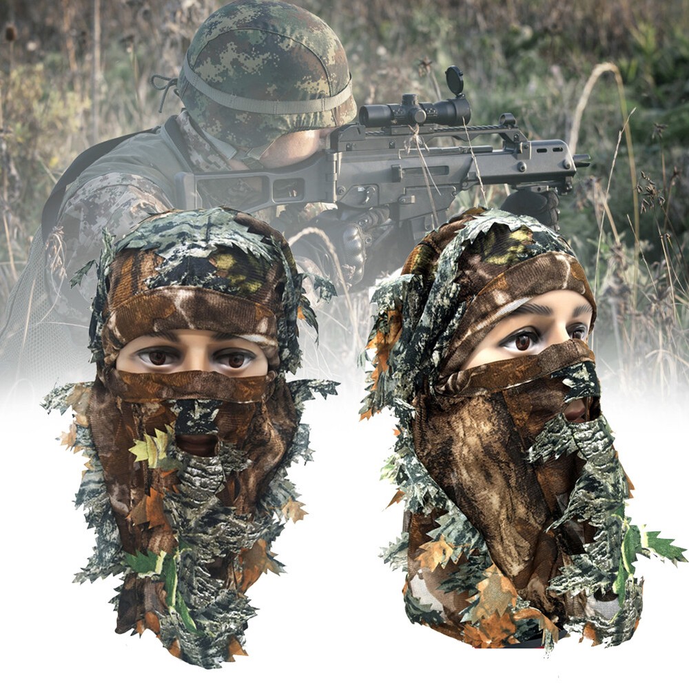 3D camouflage thin breathable head cover leaves 3D camouflage camouflage mask