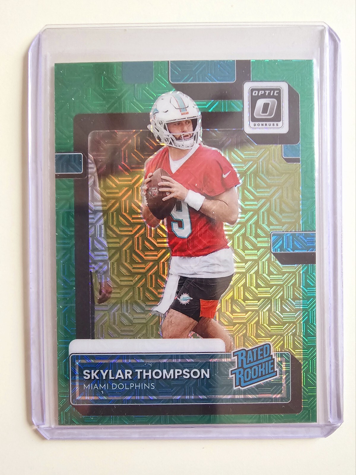 Skylar Thompson 2022 Donruss Optic 🏈Rated Rookie Preview Green Mojo #P-375 📈