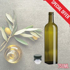 BOTTIGLIA PER OLIO BOTTIGLIE IN VETRO VERDE MARASCA CON TAPPO E DOSATORE 750 ml