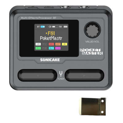 SONICAKE Pocket Master Guitar Modeling IR Cabinets Multi-Effects Pedal Stereo 