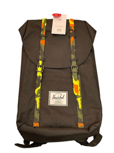 Herschel Retreat Backpack Black Neon CAMO Classic - 19.5 Liters - Brand New - Picture 1 of 6
