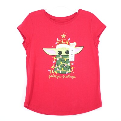 Jumping Beans Girls 6X Baby Yoda Short-Sleeve Star Wars Galaxies Greetings NWT