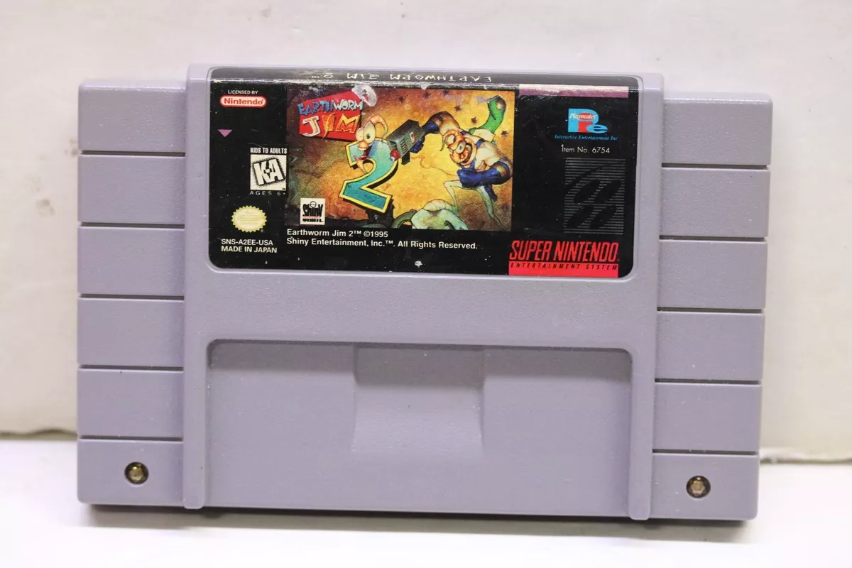 Fita Snes Earthworm Jim Minhoca Cartucho Super Nintendo Novo