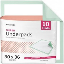 Super Underpads, Incontinence Bed Pads 30" x 36" 10 Count , Moderate Absorbency