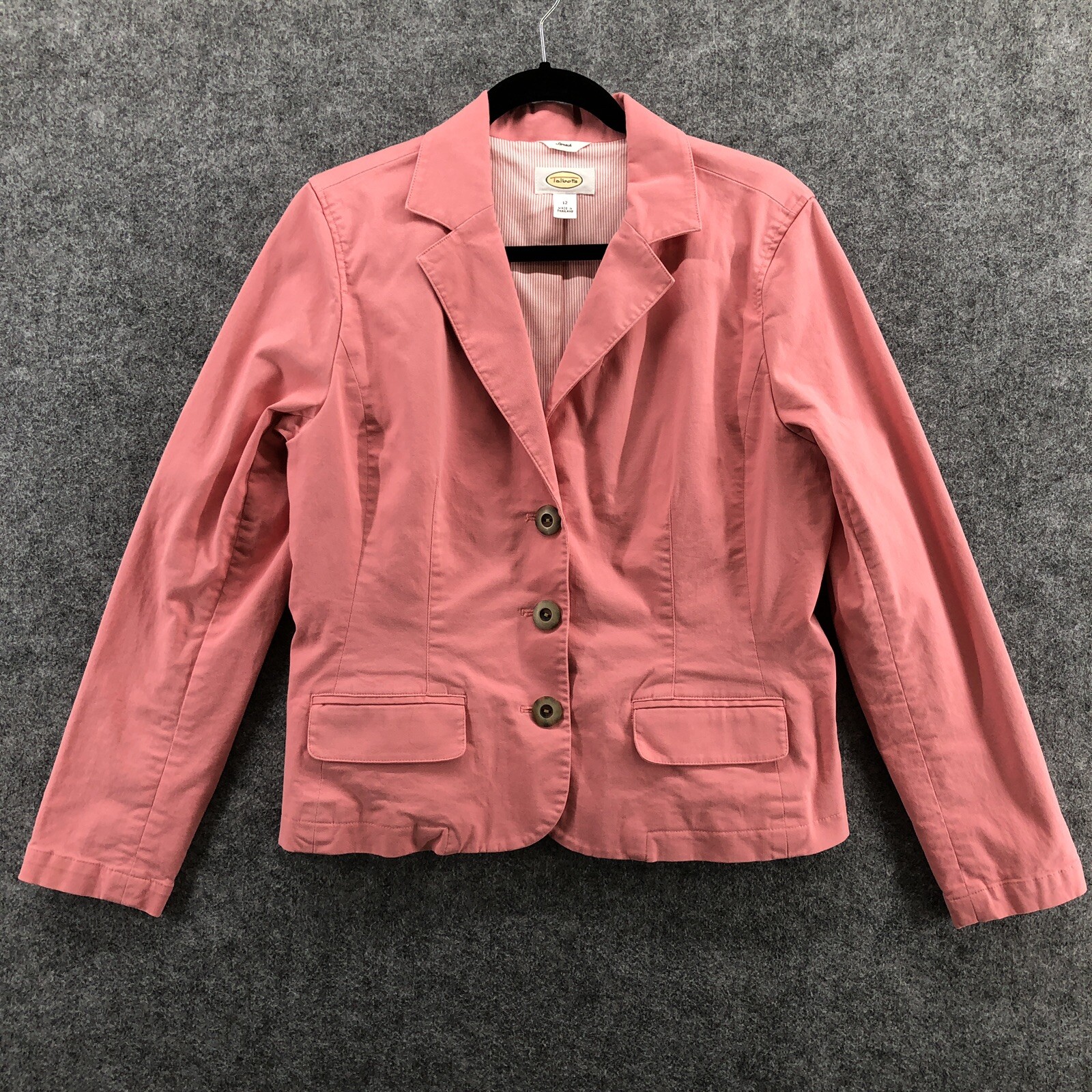 Talbots Jacket Womens 12 Pink Cotton 