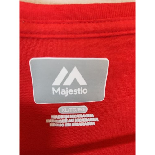 Majestic Women's Red Cincinnati Reds V-Neck Short Sleeve Tee Shirt Size XL NWT - Picture 3 of 6