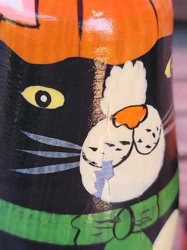 Halloween Nestpuppen 5er Set Katzen Kätzchen Kürbisse - gebraucht fehlende Farbe - Bild 6 von 17