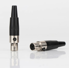 2PCS 4PIN Mini XLR Female Connector for Microphone HiFi Plug Audio Video Adapter