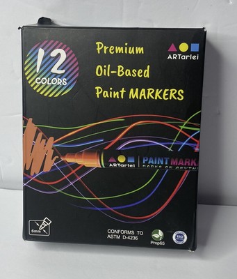 Rock Painting Perfection Markers Pens: 12 Vibrant Colors - Permanent, Open Box
