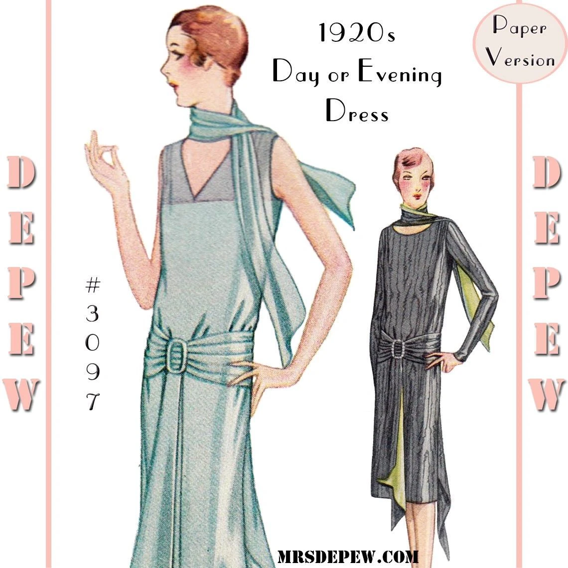 1920s evening cocktail dress sewing pattern 4989 – Lady Marlowe