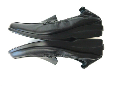 1803 US WMNs 6M Black Leather Slip On Loafer Shoes with  display picture 3