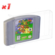 1x NINTENDO N64 GAME CARTRIDGE - CLEAR PLASTIC PROTECTIVE BOX PROTECTOR SLEEVE