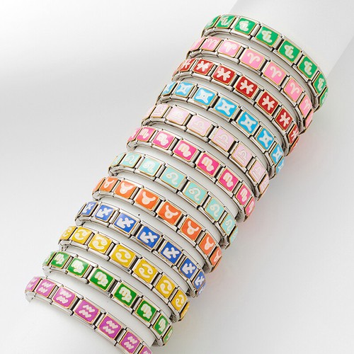 12 Zodiac Signs Italian Stainless Steel Charm Bracelet Jewelry Accessories Gift - Photo 2/23