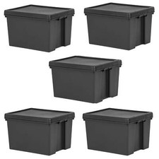 Wham Bam Black Heavy Duty Storage Box 45L Single 3-Pack 5-Pack