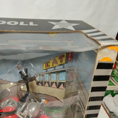 Vintage 1999 Biker Talking Betty Boop Doll on Motorcycle Engine