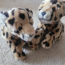 Animal Alley Leopard Cheetah Cubs Two Retired TOYS R US 12" Plush Toys Stuffed