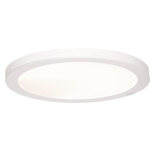 Commercial Electric 15 in. White LED Edge-Lit Flat Round ...