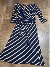 Gilli Dress Womens Small S Blue Long Sleeve Striped Vintage