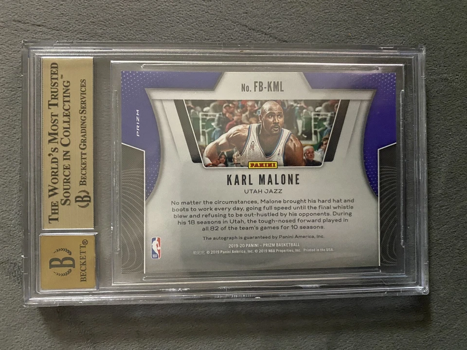 2019-20 Panini Prizm Fast Break Auto Karl Marlone HOF BGS 9.5 Auto 10 🔥 - Image 2 of 2