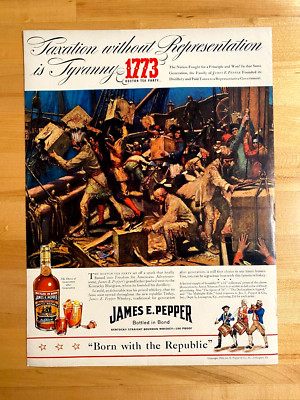 1940 Vintage Print Ad James E Pepper Whiskey 10-1/2''x14''