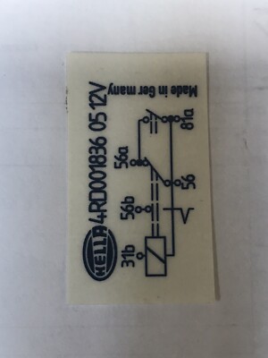 NEW HELLA HEADLAMP DIP RELAY DECAL C38616 JAGUAR DAIMLER XJ6 XJ12 XJS 1974-1991
