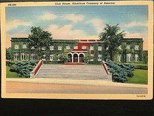 Vintage Postcard 1937 Clubhouse, Aluminum Co America (ALCOA) Pittsburgh PA