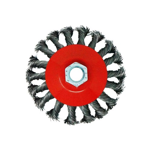 Rueda de alambre de nudo giratorio de 4 piezas 100 mm 4" cepillo para amoladora angular eliminación de óxido exfoliante Reino Unido - Imagen 9 de 11