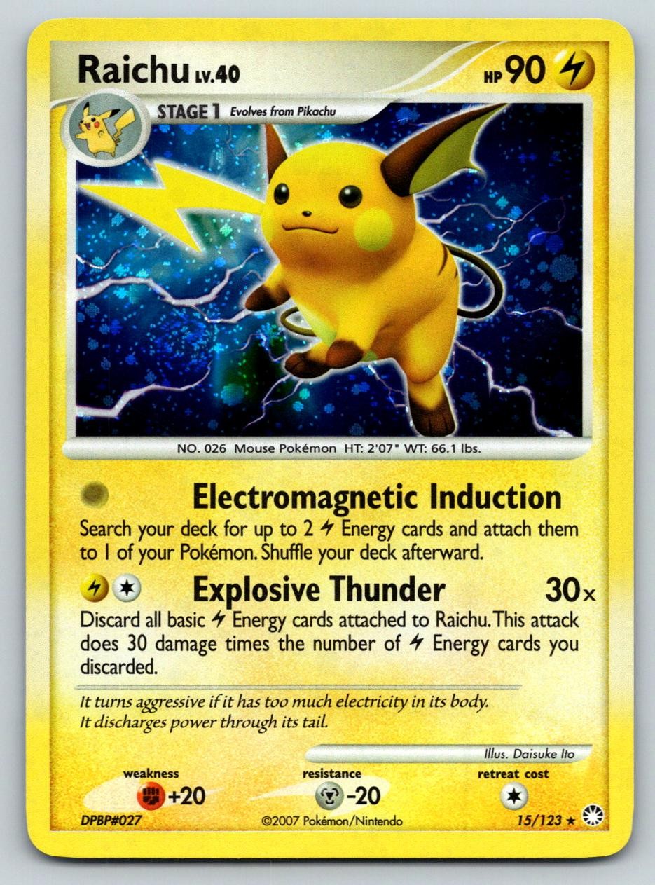RAICHU 15/123 HOLO R MYSTERIOUS TREASURES POKEMON LP ITO