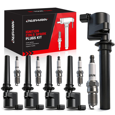 6 Pack Ignition Coil Pack & Spark Plugs for 3.0L V6 2001-2008 Ford Escape DG500