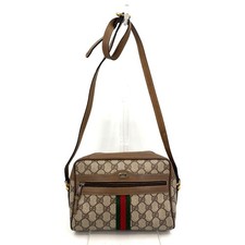 Vintage GUCCI GG PVC Crossbody Bag Sherry Line Shoulder Purse Auth From Japan