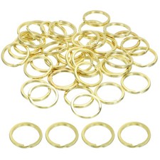Brass O Ring, 40Pcs 25mm Dia Brass Round Ring Circle Flat Split Key Ring